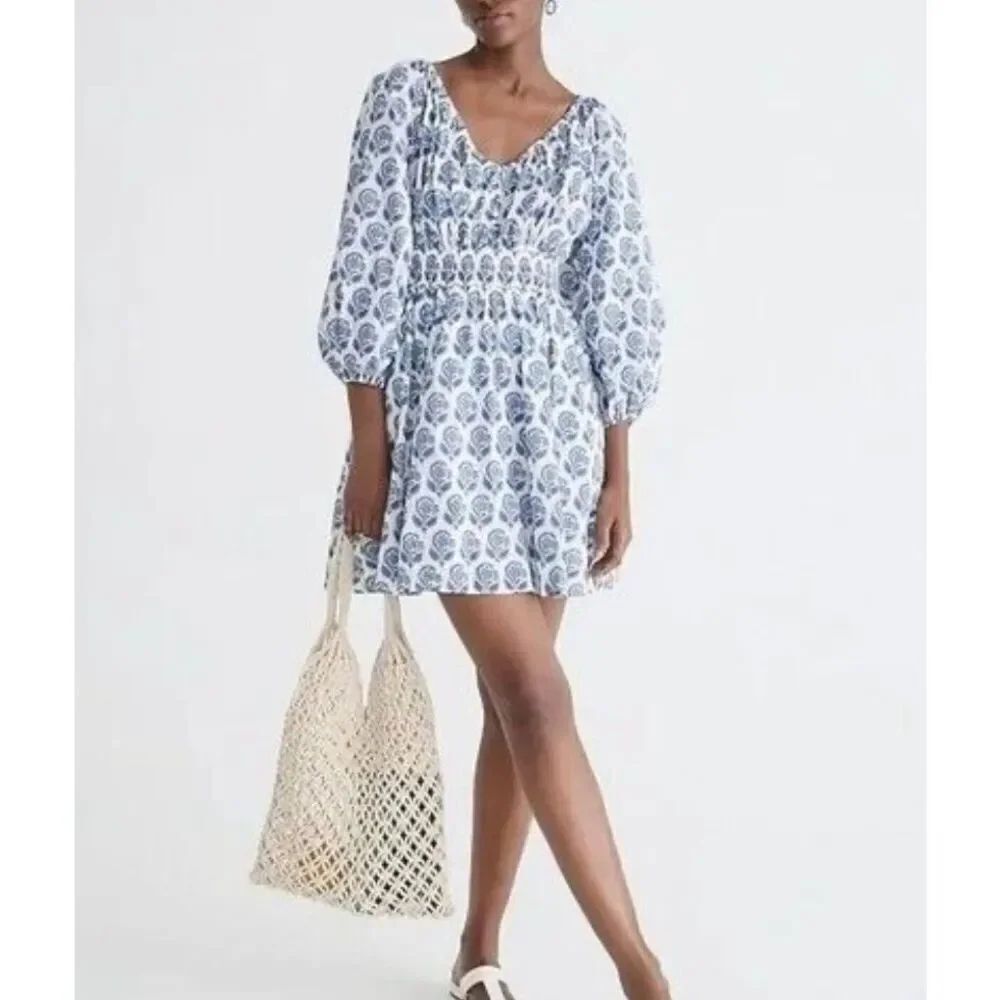 J.Crew bouquet block print mini dress size xs